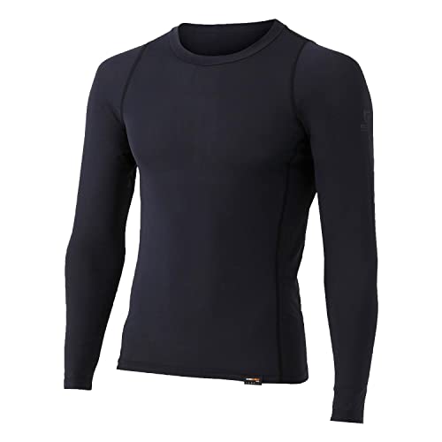 おたふく手袋 夏用インナー 長袖丸首 EVO[コーデュラ ライクラ 全面消臭 コンプレッション 接触冷感] JW-726 ブラック Mサイズ