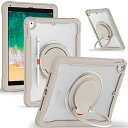 縦置き 横置き iPad 第6世代 5世代 9.7インチ ケース 肩掛け 360°回転持ち手 ペン収納 iPad5 iPad6 Air2 Pro9.7 カバー ショルダーストラップ付き ハードPC +シリコン リングスタンド 耐衝撃 半透明 背