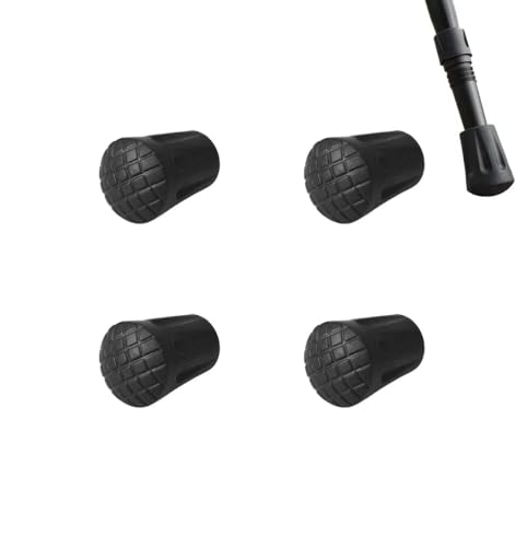 ラバー製 トレッキングポール キャップ ブラック 11mm内径 36mm高さ 滑り止め 衝撃吸収 登山 ノルディックウォーキング ポール用 金属ワッシャ付き ハイキングポールゴムキャップハイキング