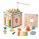 Olesew モンテッソーリ 玩具 多機能木製おもちゃ 9in1 モンテッソーリ 教育玩具 1歳 男の子 女の子 知育玩具 木のおもちゃ 誕生日プレゼント 知育...