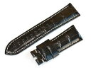 パネライ用 ベルト ストラップ 型押しクロコ ブラック 26/22 mm