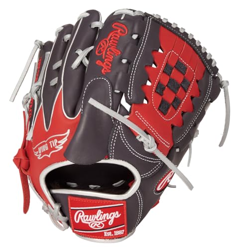 Rawlings(ローリングス)野球用 グラブ グローブ 軟式 大人用 HOH MLB COLOR SYNC GR5HMA15W ネイビー/スカーレット [投手用] サイズ 11.75 ※左投げ用(右手着用)
