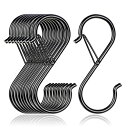 S字フック 落ちない 黒色10個セット (9cm×10pcs) s字フック脱落防止 VIPITH S形フック 汎用フック S型フック キッチン 浴室 お風呂