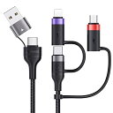 USAMS 充電ケーブル 60WPD対応 急速充電 USB TYPE C ケーブル 1.2M USBケーブル 高速データ転送 Type C to Type C ケーブル USB C to USB A 変換アダプタ ph0ne/タイプC/マイクロ 一本多役 充電ケーブル3in1 多機