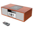 ミニコンポ・セットコンポ CDプレーヤー レトロ/Bluetooth/FMステレオ/USB MP3再生/AUX入力、ヘッドフォンジャック、家庭用コンパクトONEBODYシステムを備えたビンテージスタイルのHiFiステレオシ