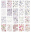 moin moin シール 20種 セット 春夏秋冬 の 花屋さん 花 フラワー 蝶 ラベンダー ちょうちょ クリア 透明 PET 防水 イラスト アジサイ パンジー ラベンダー アイリス コスモス カーネーション キ