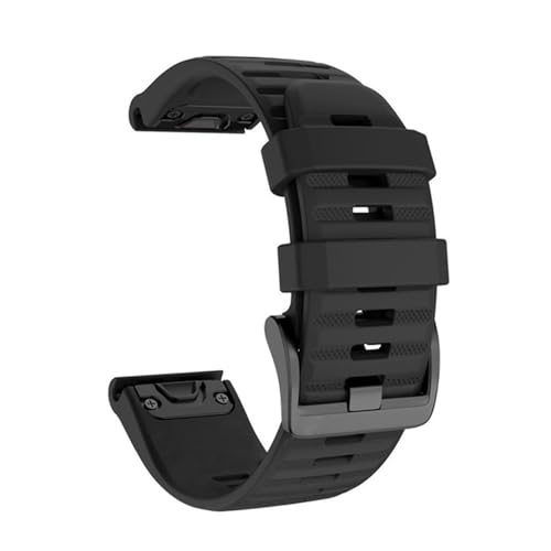 [SQHYWJ] 20mm 22mm 26mm シリコンウォッチバンド 替えベルト はに適合 GARMIN(ガーミン) Fenix 8 / Fenix 7X / Fenix 6X / Fenix 5X /Fenix 7/6/5 用 交換 ベルト クイックリリース瞬時取り付け（ブラック 26mm）