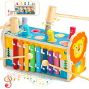 モンテッソーリ 知育玩具 1歳 誕生日プレゼント 3 IN 1 木のおもちゃ ハンマートイ 鉄琴玩具 1歳 2歳 子供のおもちゃ 出産祝い 女の子 男の子 早期開発 入園お祝い 3歳 誕生日プレゼント 男の