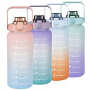 TSQIBU ボトル 水筒 大容量 2000ml ポータブルストロースポーツウォーターボトル BPAフリー プラスチックウォーターボトル 大人 子ども アウトドア スポーツ 登山用 キャンプ ランニング ジム