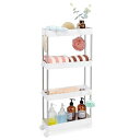 Goowin 隙間収納 12cm キッチンワゴン キャスター付き 4段 スリム 収納ラック キッチン用品 棚 冷蔵庫横 洗濯機横 洗面所 収納