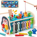 モンテッソーリ 知育玩具 木のおもちゃ 男の子 女の子 ハンマートイ 鉄琴玩具 歯車 おもちゃ 魚釣りゲーム 1歳 2歳 3歳 誕生日プレゼント 入園お祝い 指先の知育 1 2 3 4 5 6歳 出産祝い 女の子
