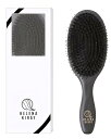 HELENA KIRAY ヘアブラシ パドルブラシ ブラシ 【こだわりの猪毛と天然木を使用×くせ毛でもツヤツヤでサラサラへ】 (木製ブラック・ラウンド(丸型),...