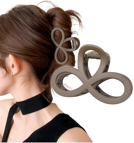[Herbeluemily] ヘアクリップ ヘアクロー ダッカール バンスクリップ ヘアピン 髪飾り 髪留め クローバー マットブラウン