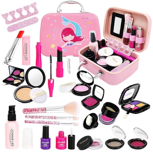 Heculos メイク おもちゃ23PCS 女の子 マーメイド メイクごっこ遊び 化粧品おもちゃ ドレッサーおもちゃ 化粧バッグ かわいい おままごと セット コスメおもちゃ クリスマス プレゼント お化粧