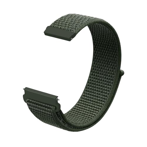 [SQHYWJ] 腕時計ベルト18mm/20mm/22mmスマートウォッチ用 ナイロン素材ベルクロ式装着 肌にやさしく着けやすい 時計バンド(アーミーグリーン 18mm)