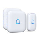 ワイヤレスチャイム IP66防水防塵 玄関チャイム 送信機電池式 受信機コンセント チャイム ワイヤレス ドアベル 呼び鈴 工事不要 300M無線範囲 音と光で...