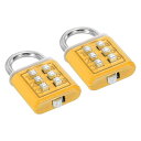 PATIKIL 6桁 ボタン組み合わせ南京錠 2個セット3ポジションロック機構プッシュボタンセキュリティデジタルロック ジムスポーツロッカーキャビネットツールボックス用 イエロー