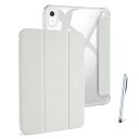 おまけタッチペン付き iPad 10.9 第10世代 対応ケース 半透明 スマートケース ペンシル収納ホルダー付き クリアカバー 10.9インチ ipad10.9 10 アイパッドカバー ペンシル充電可能 オートスリープ(2)