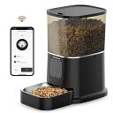 mocoline モコライン 自動給餌器 犬用 猫用 スマホ遠隔操作 定時定量 音声録音 自動餌やり器 2.4/5G WiFi 2WAY給電 手動給餌 防湿 フードボウル水洗い可能 4L大容量 ブラック MCFD-02BW