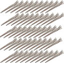 BetterJonny ダッカール ヘアクリップ プロ用 50本セット ワニ口クリップ 前髪 散髪 クリップ 美容業界 髪留め ヘアピン ワニクリップ ステンレス 前髪クリップ 7cm (シルバー)…
