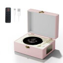 Wrong colors ポータブルCDプレーヤー、レトロデザイン、充電式3600mAhバッテリー、リモコン付き (PINK)