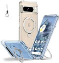 Google Pixel 7 用 ケースクリア Magsafe対応【 Magsafeリングスタンド ホルダー 一体型・ストラップ1種付き】グーグル ピクセル7 カバー スタンド機能 縦横両対応 HILEGENER スマホケース 耐衝撃 Pixel 7