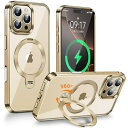 【360°回転無制限・縦横両対応】FONKCASE iPhone16 Pro Max 用 ケース Magsafe対応 カメラコントロールボタン【CDリング・スタンド一体】角度調整 ストラップホール付き【本体の色・メッキバンパー