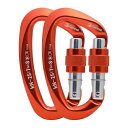 CAMNAL カラビナ 登山 UIAAおよびCE認定プロフェッショナルクライミングカラビナ 25KN(約2500kg)スクリューロック Dクランプ クライマー 登山家 高所作業者