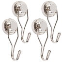 Keukenket【4個セット】マグネット フック 磁石 直径25mm ステンレス製 防錆 防水 強力マグネットフック 垂直耐荷重20kg ネオジム磁石 収納 ...