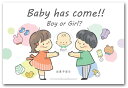 ジェンダーリビール カード 男の子 女の子 事前購入 性別 発表 3枚セット 子ども (Boy)