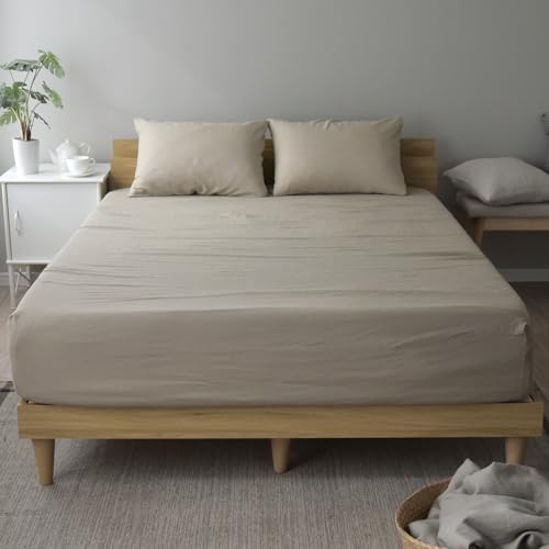 Sleep Tailor ボックスシーツ セミダブルサイズ 日本製 リネン & コットン 麻 綿 洗