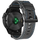 GARMIN ガーミンウォッチバンド 22MM Fēnix/Instinct/Vivoactive/Approach/MARQ/Quatix/D2/Forerunner/Enduroシリーズ用 Hemsutイタリア本革製スマート・ウオッチバンド アップグレードされたコネクタ ガーミンのク