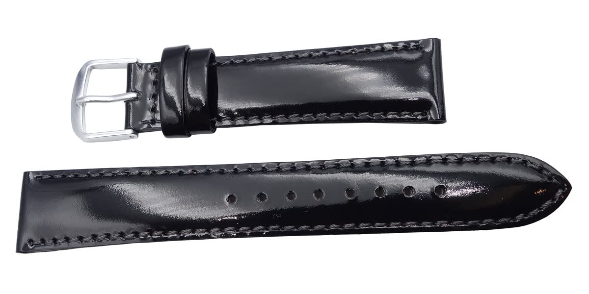 [セイコー]SEIKO 時計ベルト バンド 19mm 牛革ガラス仕上げ 黒 ステッチ グレー R0241AL 正規品