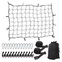 BullBear カーゴネット 5種28点セット ラゲッジネット (90 × 120cm) 荷締めベルト (4.0m × 2本) フック×12 カラビナ×12 ルーフネット ゴム ネット