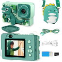 ArtCWK 恐竜キッズカメラ 子供用カメラ 2.4インチIPS大画面 1080P HD 4000w画素 32GBメモリーカード 子ども用デジカメ デュアルレンズ 8倍ズーム 日本語説明書付 子供向け 自撮りトイカメラ女の子(3)