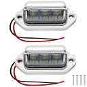 ライセンスランプ 2個入り バックランプ マーカ LED ナンバープレートライト 12V 24V 6連 車用ナンバー灯 作業灯 汎用 (シルバーシェル)