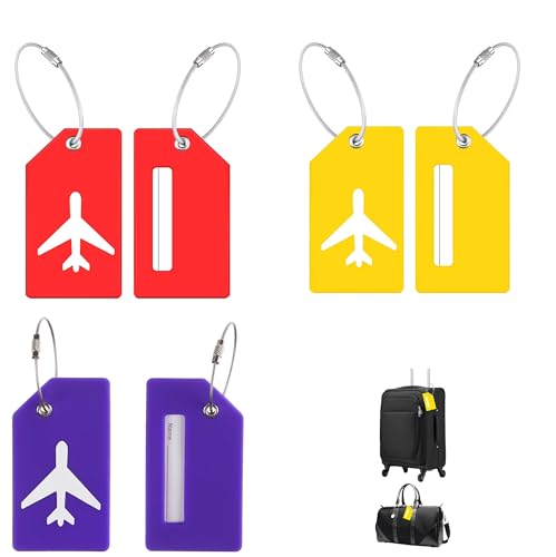 【名前入り荷物タグ】シリコン+ステンレス製｜紛失防止｜個人情報保護｜旅行やビジネスバッグに最適｜ネームホルダー付き スーツケース 目印 ネームホルダー キャラクター ネームカード