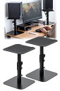 イーサプライ スピーカースタンド 置き型 卓上 2台1組 台座 23cm 耐荷重10kg 金属製 高さ調整 角度調整 滑り止め 置くだけ EZ1-SPSTN02