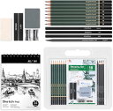 Roseelf 19個スケッチ 鉛筆セット、スケッチブック a5 ルーズリーフ、厚紙160GSM、デッサン用、ドローイング 用、(2H/H/HB/F/B/2B/...