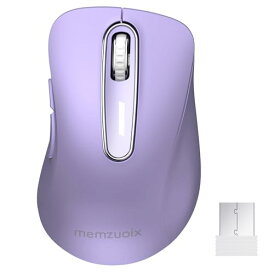 memzuoix 2.4G 無線マウス、1400 DPI コンピュータ用無線マウス(USB リシーバ付き)、ポータブルな USB 無線マウス、電池式コードレスマウス(ノートパソコン、PC、デスクトップ用、5 ボタン、ラ