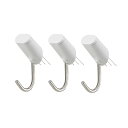 レック(LEC) 穴の目立たない ピンフック 3個入 耐荷重 2kg ホワイト