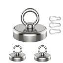 YESCUT 超強力 マグネット フック カラビナ付磁石 【3個セット】 耐荷重72kg 直径48mm 304ステンレス製 強力 磁石 防錆 クフック取外可能 ...
