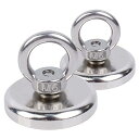 42MM 超强力 マグネット フック 強力マグネット ネオジム磁石,2個セット强力磁石垂直負荷能力65KG、防水耐食性、引き揚げ、オ...