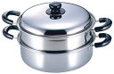 下村企販 蒸し器 26cm 【日本製】 IH対応 ステンレス 二段蒸し器 鍋 簡単 蒸し料理 野菜 燕三条 21436