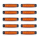 Archnote サイド マーカー led 12v 24v 兼用 6連 マーカーランプ トラック ダウン ライト ランプ 照明 10個 セット アンバー