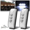 Ygmylandbb led トラック サイドマーカーランプ 24V 12V 3連LED 側灯 車幅灯 トラック デコトラ ドレスアップ 高輝度 防水 白色光 2個セット
