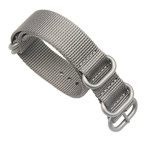 Zuluベルト 18mm 19mm 20mm 21mm 22mm 23mm 24mm時計バンド ミリタリーナイロン替えバンド ウォッチ ストラップG10交換ベルト 取り替え工具付 (22mmグレー)