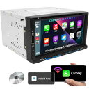 【2DIN&7インチ&DVD】KASUVAR カーオーディオ CDプレーヤー ディスク再生 30バンドEQ IPSタッチパネル Bluetooth5.0 ワイドFM/AM スマホ連携でCarPlay/AndroidAuto&ミラーリング ディスプレイオーディオ一体型