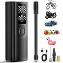Tire Inflator Portable Air Compressor 電動空気入れ 車, エアコンプレッサーコードレス バイク 空気入れ 電動 空気圧指定可 自動停止 最大圧力150PSI 多機能電動空気自動車/自転車/ボール/浮き輪/バイ
