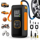 Riebex【最新】電動空気入れ 充電式携帯用 150PSI 6000mAh 自動停止 デフレーション機能付き 自動車・自転車・オートバイ・ボール・ユーザー定義対応 仏式・米式・英式バルブ対応 気圧・電量表